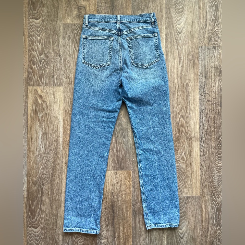 Reformation Liza Ultra High Rise Straight Jeans Medium Wash Denim Size 27 - Picture 4 of 6